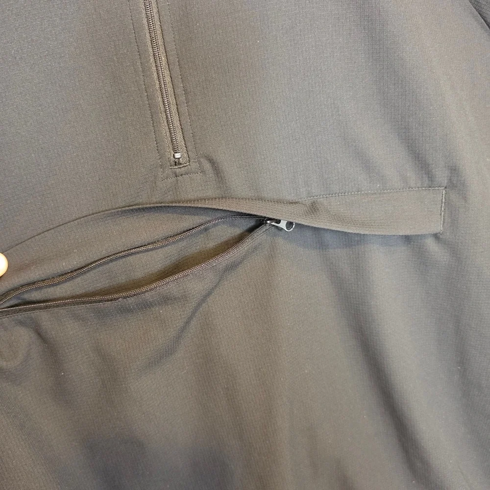 Alo Yoga Womens Black Ripstop Quarter Zip Pullover Pouch Pocket 2XL